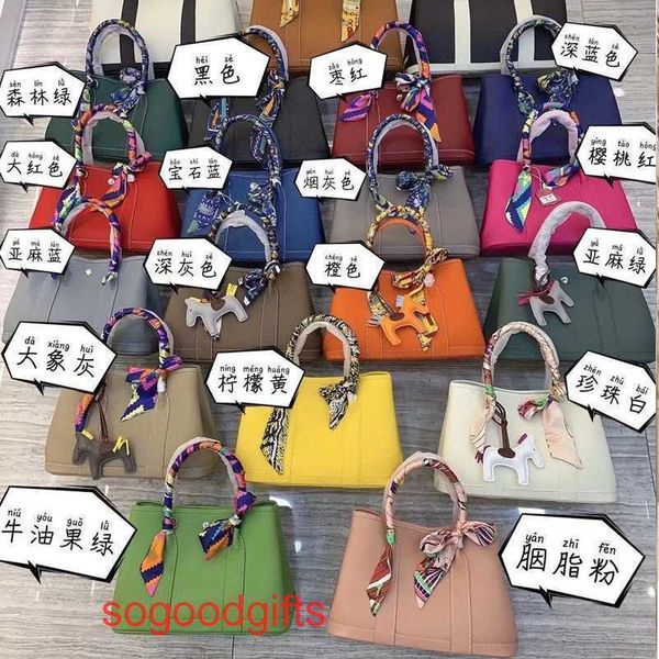 

designer herme bag garden party bags women crossbody tote handbags new layer cowhide togo garden bag leather versatile one shoulder mess