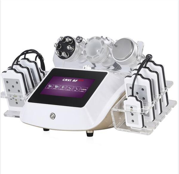 

6 in 1 radio frequency skin tightening rf cavitation slimming fat burning laser lipo machine