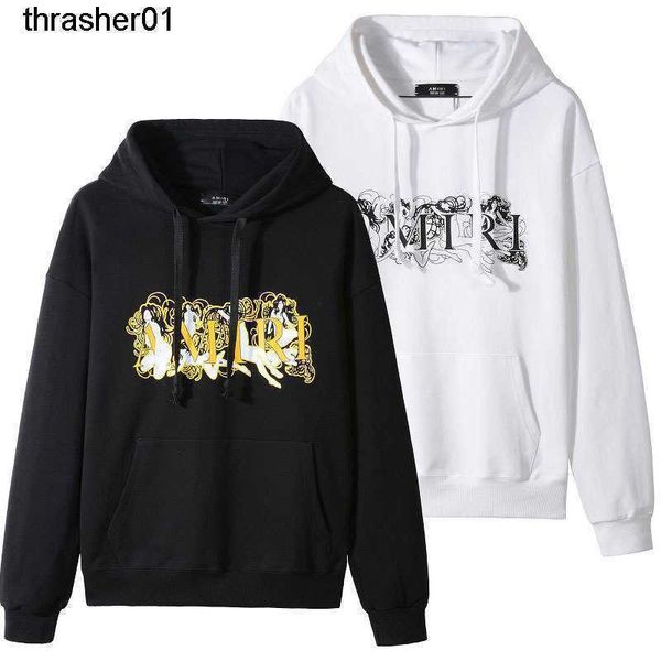 

new men's hoodies designer sweatshirts street new amirs new loose casual pullover streetwear hoodie, Black