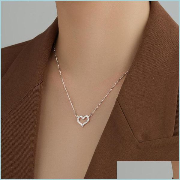 

pendant necklaces infinity love heart pendant necklaces 925 sterling sier choker statement necklace women jewelry no chain 1233 t2 d dhvwu, Silver