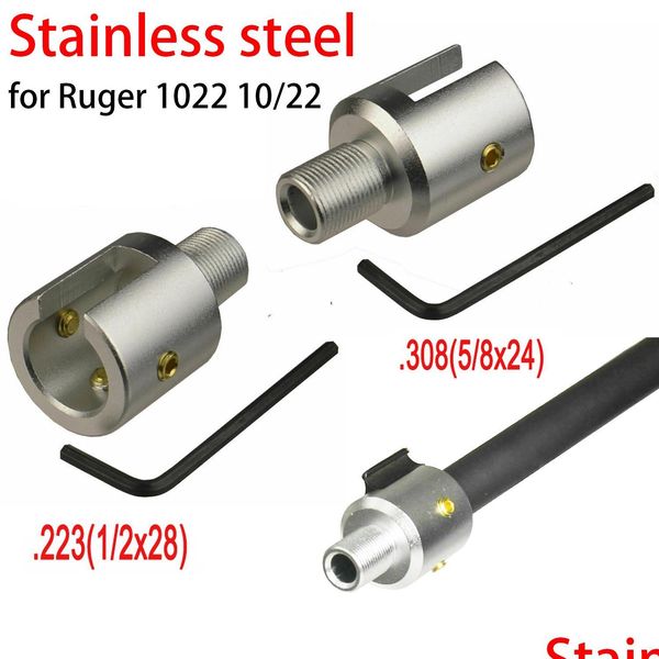 

fuel filter for fuel filter stainless steel barrel end thread protector ruger 1022 10/22 muzzle brake 1/2x28 5/8x24 adapter combo .22 dh2db