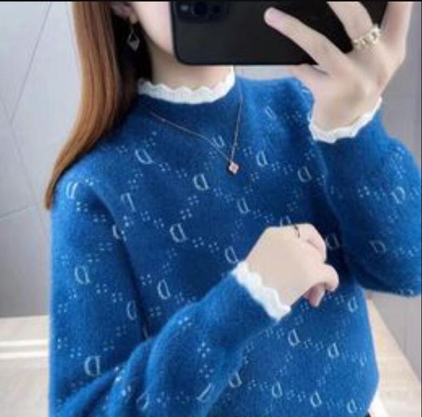

women's sweaters for designer loose knitted pullover cat d print white black casual chic puff dress
