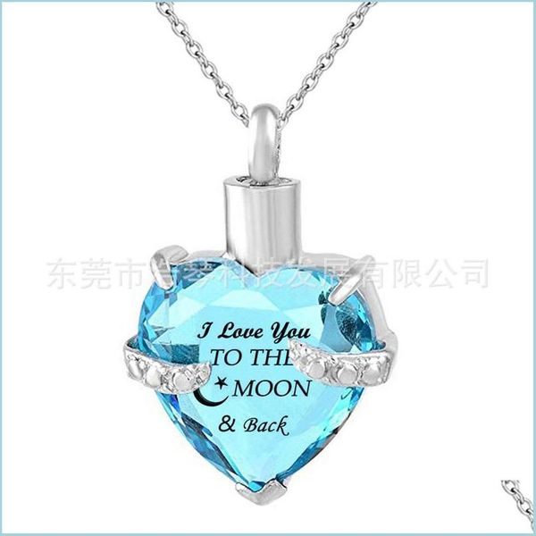 

pendant necklaces stainless steel heart memorial pendant jewelry birthstone crystal cremation urn necklace for ashes keepsake ash 38 dhxnu, Silver