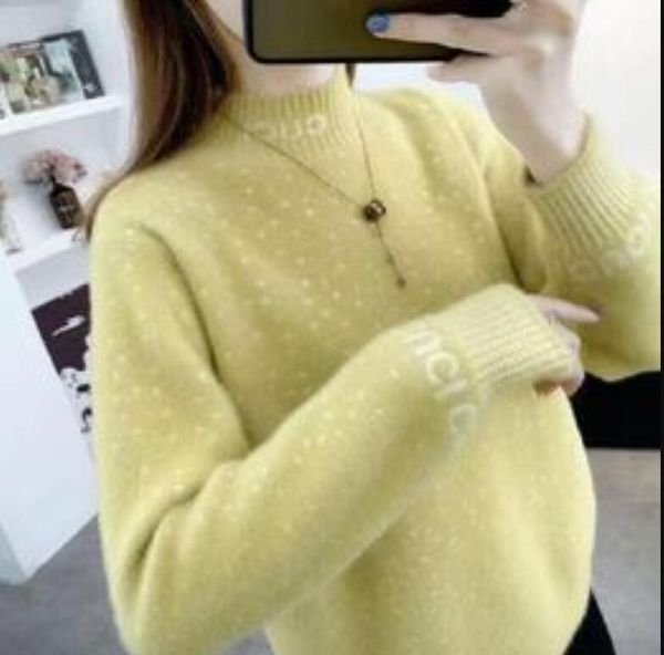 

women's sweaters designer luxury new o-neck long-sleeved oversized puff dress knitted pullover cats, White;black