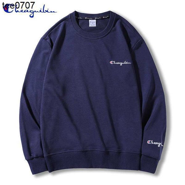 

champion distinguished guests spring and autumn season men's wear tiktok korean style embroidered couples casual voice long live, Black