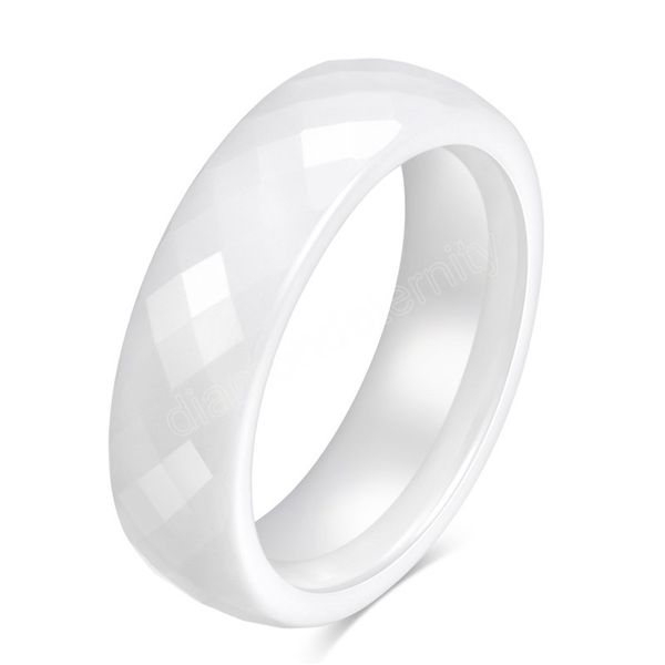 

trendy black & white color rhombic section ceramics ring jewelry classic wedding engagement rings for women, Silver