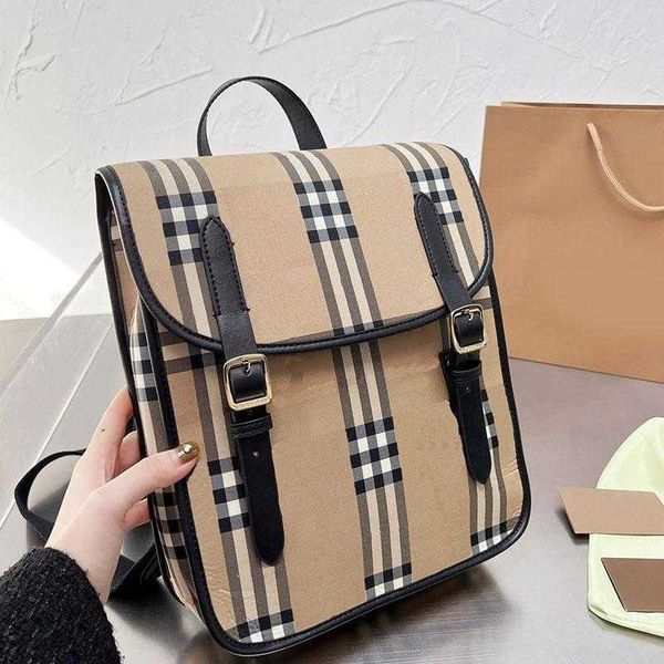 

backpack school bag nylon material large capacity travel bags patchwork tartan canvas two shoulder straps women handbag high