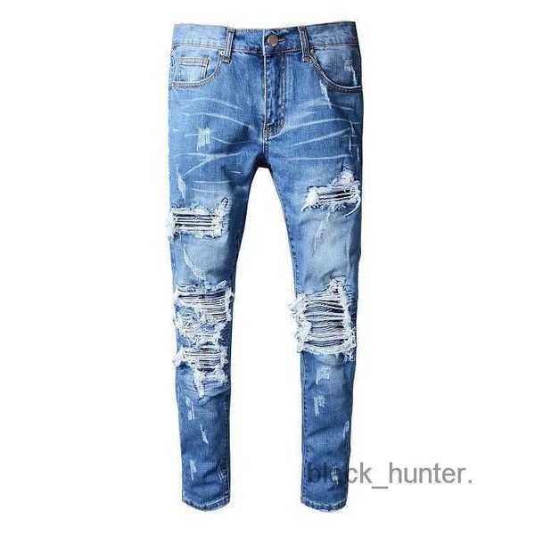 

men's jeans amirs designer jeans fashion brand men hole patch beggar jeans fashion personality pants, Blue