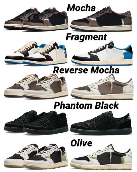 

air authentic 1 low og black phantom basketball shoes travis men women cactus jack olive retro sneakers scotts fragment sail black outdoor