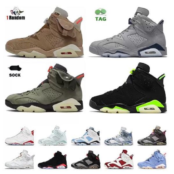 

man 6 6s basketball shoes men trainers sports sneakers metallic silver georgetown unc red oreo british khaki olive black infrared electric g