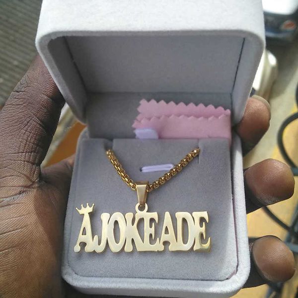 

pendant necklaces male bead chain custom name necklace personalized stainless steel chain bold nameplate pendant necklace gift for boyfriend, Silver