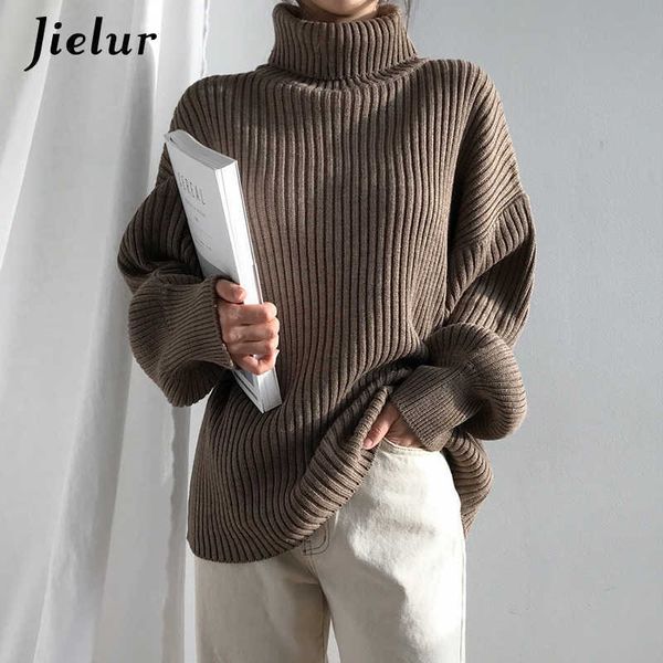 

women's knits tees jielur turtleneck sweater women blue coffee winter korean style fashion female sweaters thick warm long-sleeved loos, White