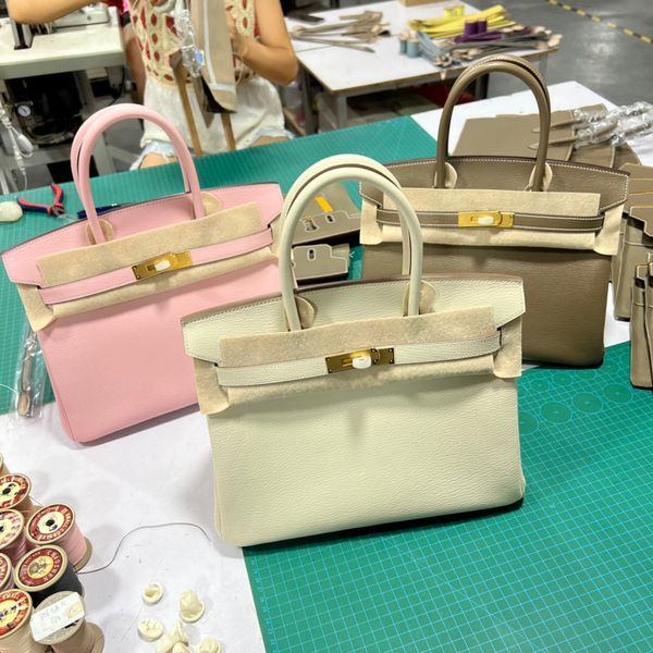 

handmade quality customized bag 25cm full hand sewn wax line portable one shoulder cross body french sheepskin