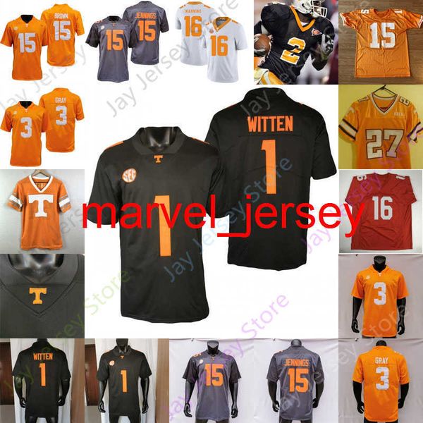 

2021 tennessee volunteers football jersey ncaa college peyton manning alvin kamara jauan jennings joe milton iii jabari small tiyon evans, Black