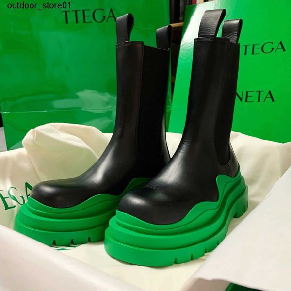 

designer botega boots mona new straw green medium muffin with thick soled martin boot women couple sleeve elastic cher booties short shoes, Black