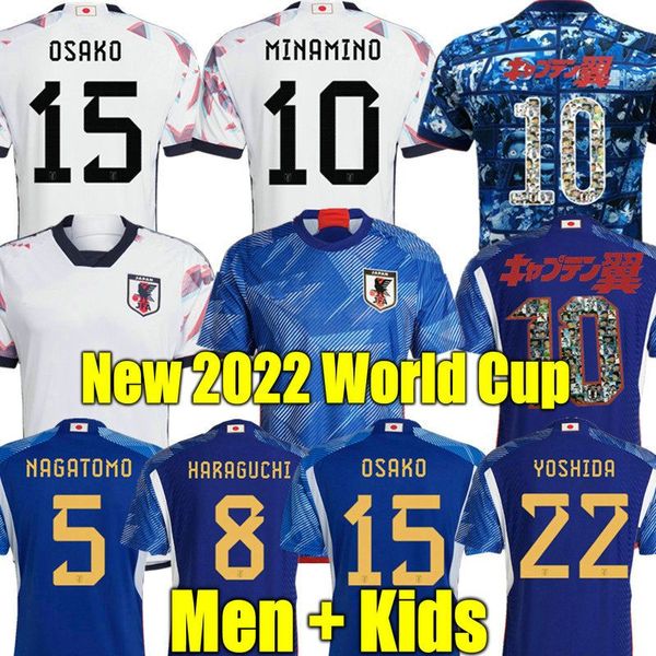

minamino cup 2022 japan soccer jersey nagatomo captain tsubasa world home away shirt atom 2023 football shirt uniform haraguchi kubo shibasa, Black;yellow