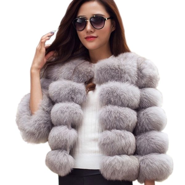 

women's fur faux zadorin s4xl mink coats autumn winter fashion pink faux coat elegant thick warm jackets for 221012, Black