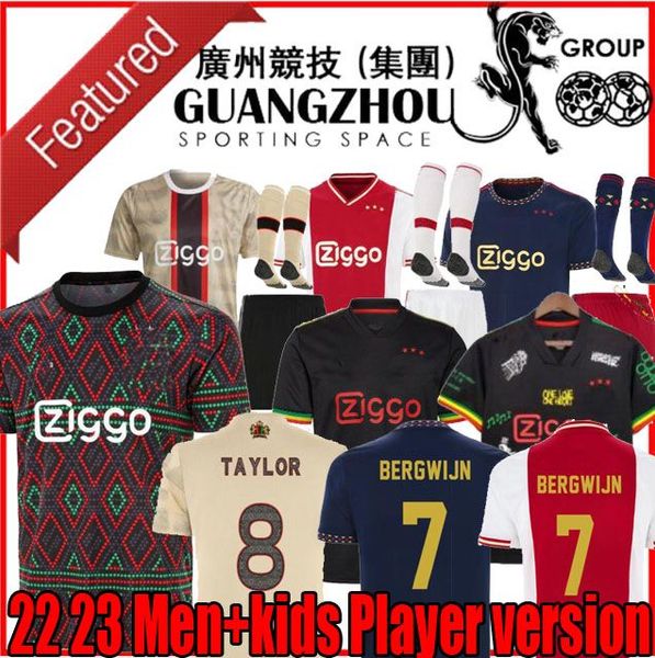 

21 22 bob marley ajaxs soccer jerseys bassey player version tadic football shirts berghuis brobbey kit blind klaassen bergwijn 2023 home men, Black;yellow