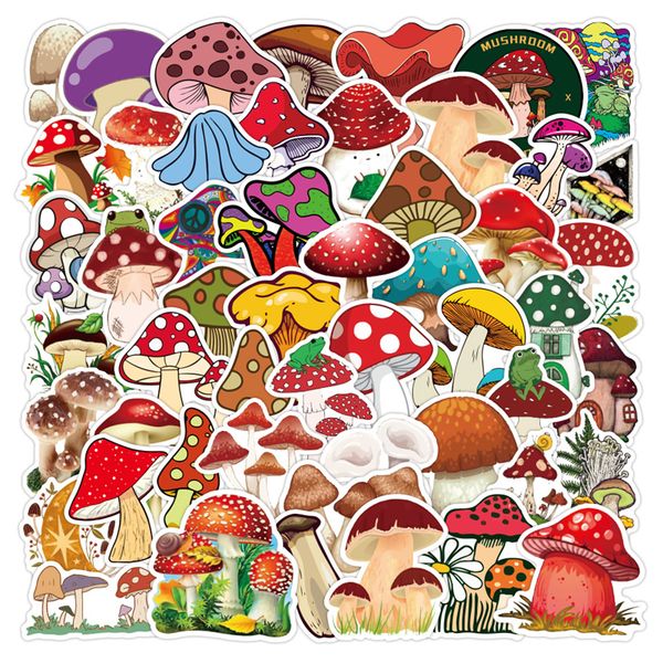 

mushroom stickers 50 pcs vinyl waterproof sticker for lapskateboard water bottles computer phone guitar bat stickers w462