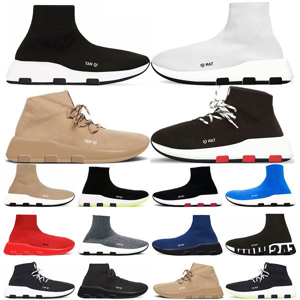 

2022 designer sock shoes for men women platform sneakers triple black white beige pink outdoor mens trainers jogging walking gai