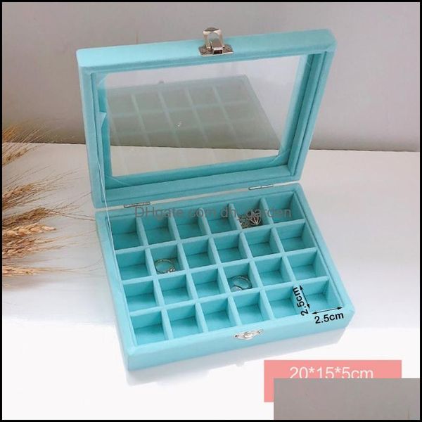 

jewelry pouches bags jewelry pouches 2022 est variety veet carrying case with glass er ring display box tray holder storage organiz dhx7o, Pink;blue
