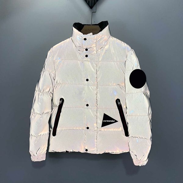 

luxury france maya mens down jacket 3m reflective knitted women parkas panel casual coats bomber jackets, Black