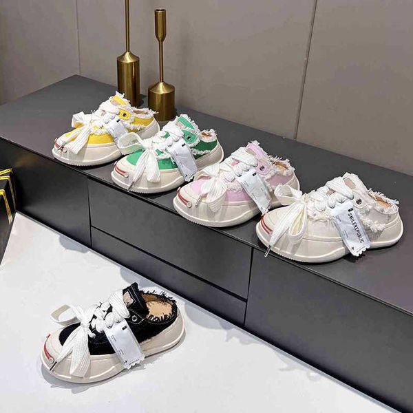 

2022 designer smilerepublic slide black casual shoes plate-forme skateboard shoe chunk canvas sneakers women men trainer rubber bottom slip