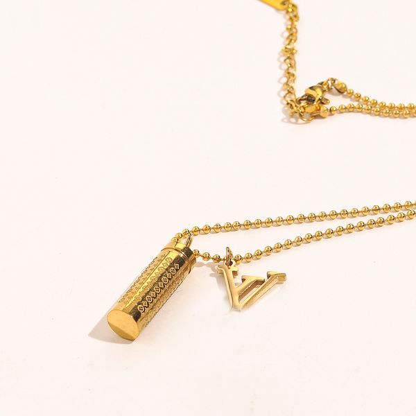 

luxury design necklace 18k gold plated stainless steel necklaces choker chain brand letter pendant fashion womens love gifts wedding jewelry, Silver