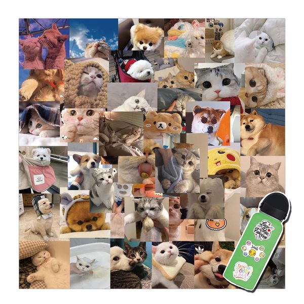 

48pcs cute dog and cat animal stickers pack for lapskateboard motorcycle decals