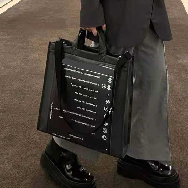 

stuff sacks mm6 new 19fw white pvctote letter women's bag single shoulder portable messenger tote bag 221013