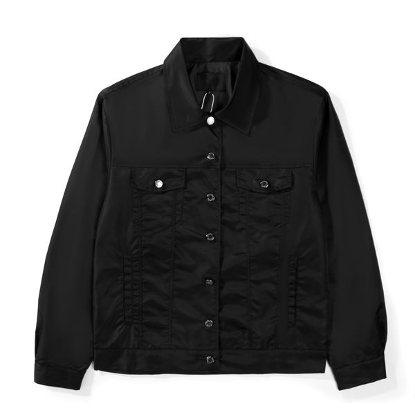 

prad 2022 new pra men's brand jacket work jacket autumn men and women alike coat spring classic metal buckle triangle mark jacket birth, Black;brown