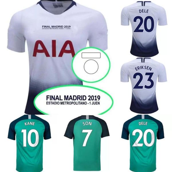 

18 19 retro classic soccer jerseys alderweireld vertonghen llorente kane eriksen son sissoko alli lucas dier final home 3rd man football shi, Black