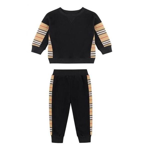

baby boys girls striped clothing sets spring autumn kids casual sports tracksuits cotton children sportswear pullover pants 2pcs set bo228w, White