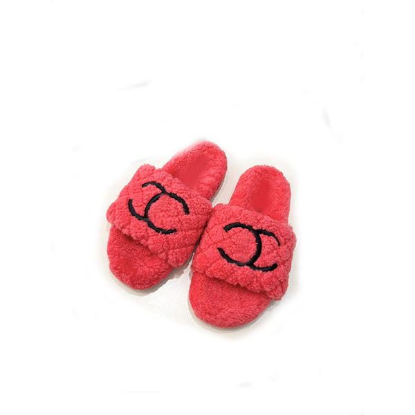 

2022 autumn and winter new sandals fashion outwear lamb wool slippers, Black