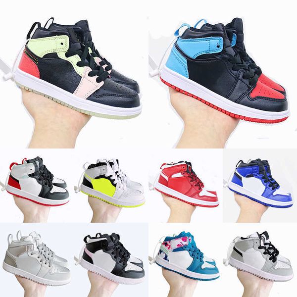 

2022 kids jumpman 1s bred basketball shoes unc university youth boys girls 1 royal blue red twist obsidian digital pink toddlers skateboard