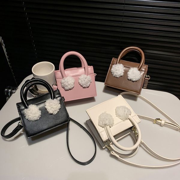 

lady style children handbags girls pu leather crossbody square bag kids princess single shoulder bags q9154, Black
