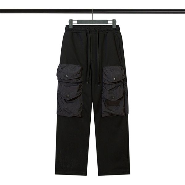 

men's multi-pocket casual loose cargo fashion harem pants hip hop casual male track pant joggers trousers 217#, Black