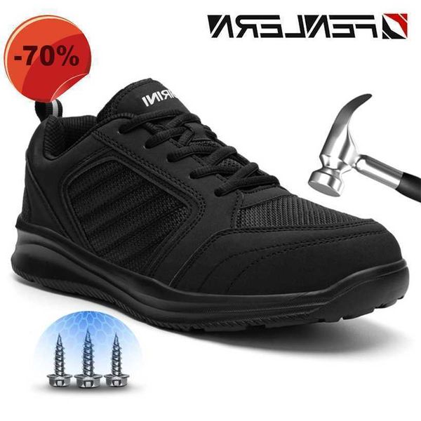

winter s3 safety shoes work boots men steel toe waterproof light weight composite slip on, Black;brown