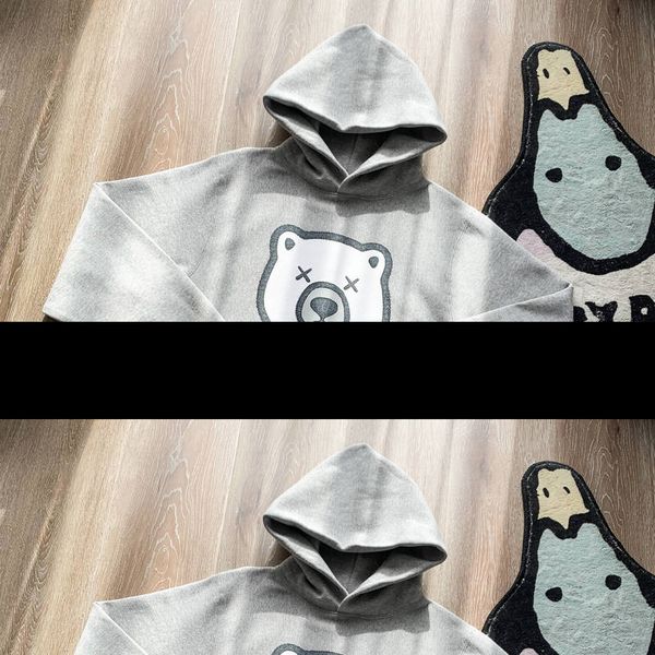 

men's hoodies sweatshirts human made hooded sweatshirt printed polar bear cotton fleece men women 1 1 pullover human made oversized hoo, Black