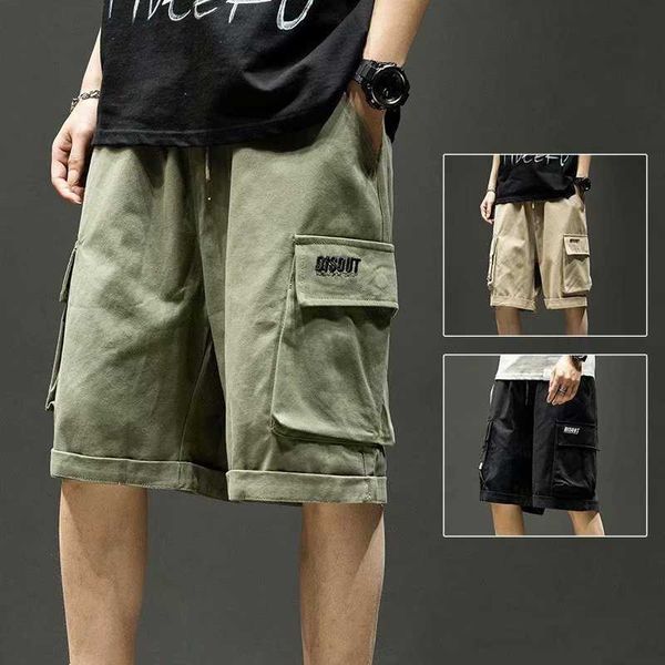 

men's shorts korean fashion casual for men comfortable sweatshorts running hip hop loose clothing male military green tactical g221012, White;black