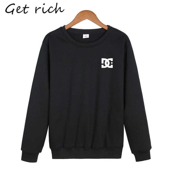 

men's hoodies sweatshirts printed dc round neck pullover men' and women's pink hoodie autumn winter golf polar fleece fitness, Black