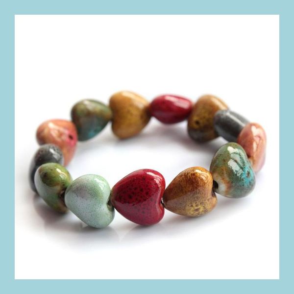

beaded strands volcano colorf spirit bead heart-shaped bracelet bohemia joker national wind beads bracelets drop delivery 2021 jewel dh8ow, Black