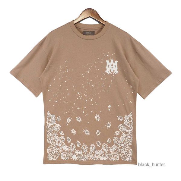 

men's t-shirts amirs designer cashew print fried street casual loose all over the sky star oversized short sleeve t-shirt top, White;black