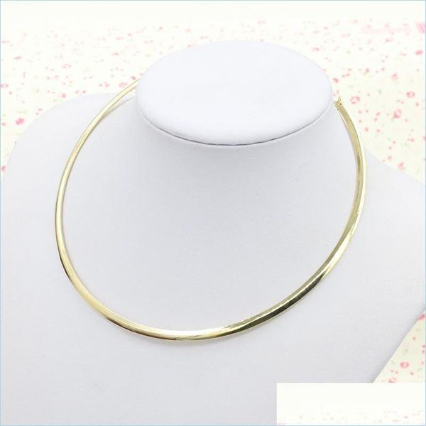 

chokers chokers necklaces pendants drop delivery 2021 simple round orques for women ladies metal gold sier wire necklace 569 z2 20 dhgo4, Golden;silver