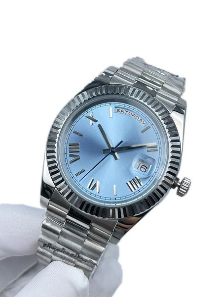 

41mm automatic watches with sapphire glass and stainless steel strap 2813 movement luxury business and fashion wristwatch for men, Slivery;brown