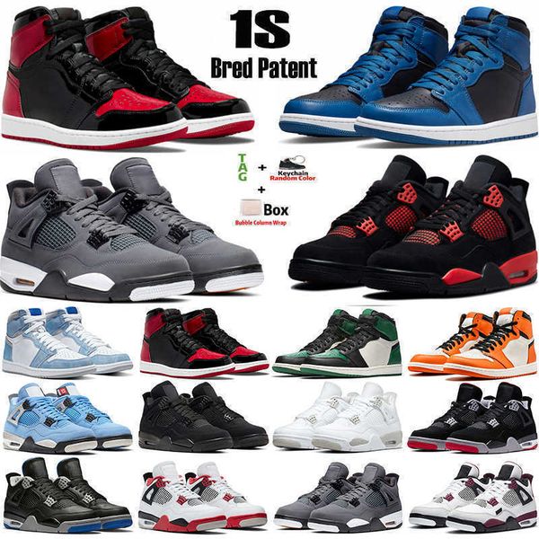 

boots 2022 men basketball shoes 1s dark marina blue mocha university bred patent 4s red thunder black cat fire red white oreo cactus jack wo