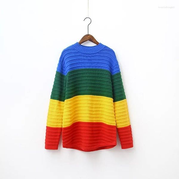 

women's sweaters rainbow fashion 2022 woman sweater pullovers long sleeve plus size female clothes ladies elegant 202271lw552, White;black