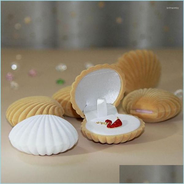 

jewelry pouches bags jewelry pouches 1 piece lovely shell shape veet box wedding engagement for earrings necklace bracelet display dhzls, Pink;blue