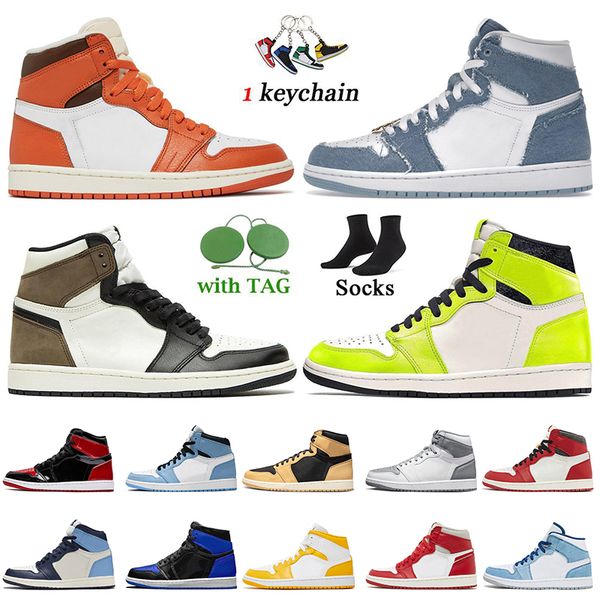 

new women mens retro basketball shoes jumpman 1 1s high og starfish denim lost found heirloom stealth cacctus jack patent bred unc wolf grey