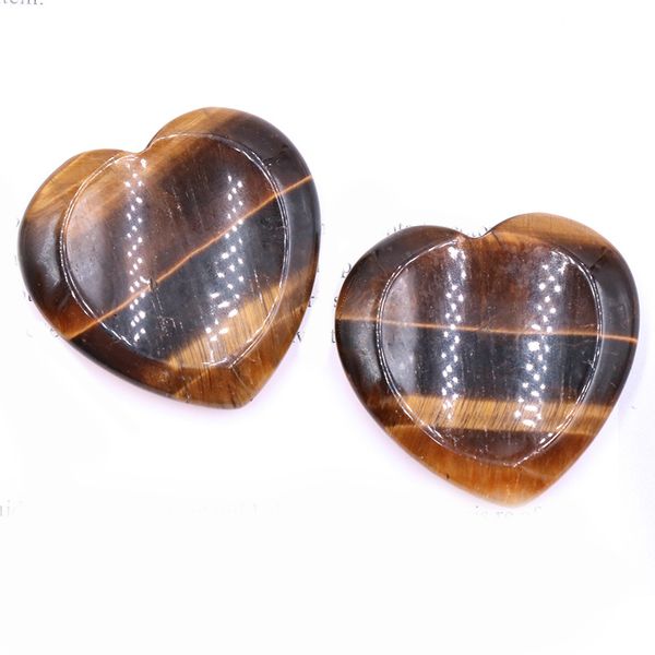 

natural tiger eye palm stone crystal healing gemstone decoration worry therapy heart shape, Black